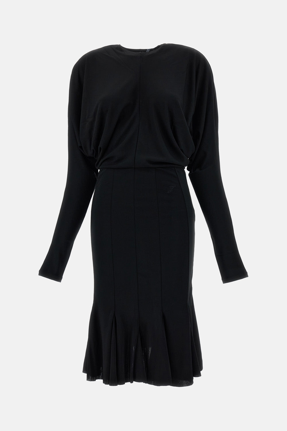 jacquemus black dress ABITO MIDI LA ROBE LOSANGE $786.24 USD buttoned keyhole closure at Kid Size:7 What To Wear For pf-gender:Female
