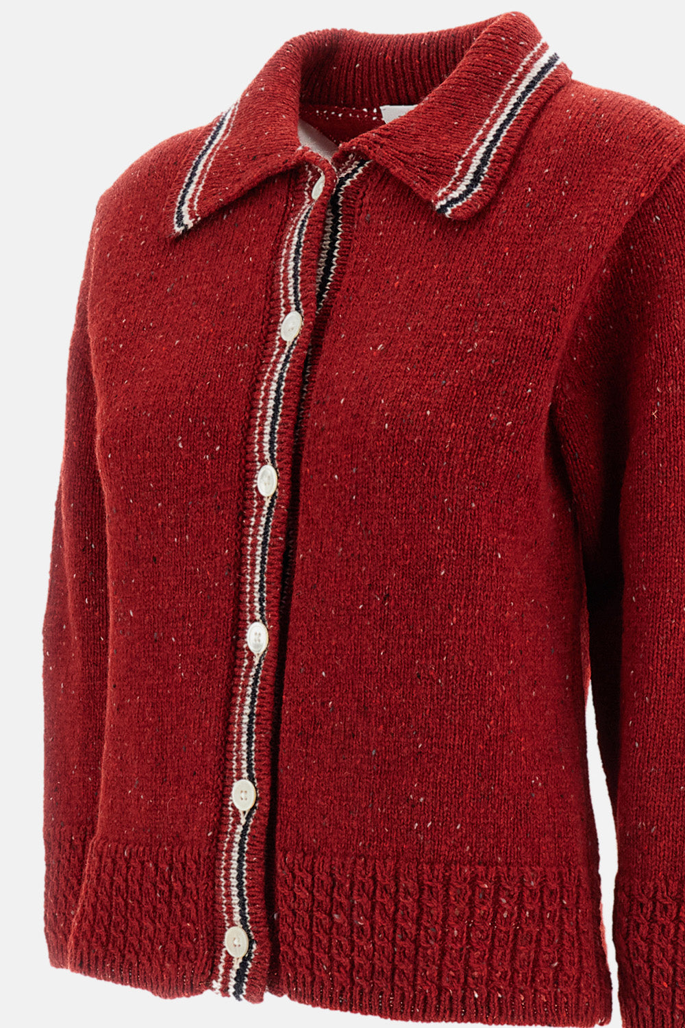Thom Browne HECTOR POINTELLE CARDIGAN IN DONEGAL WOOL $566.28 USD