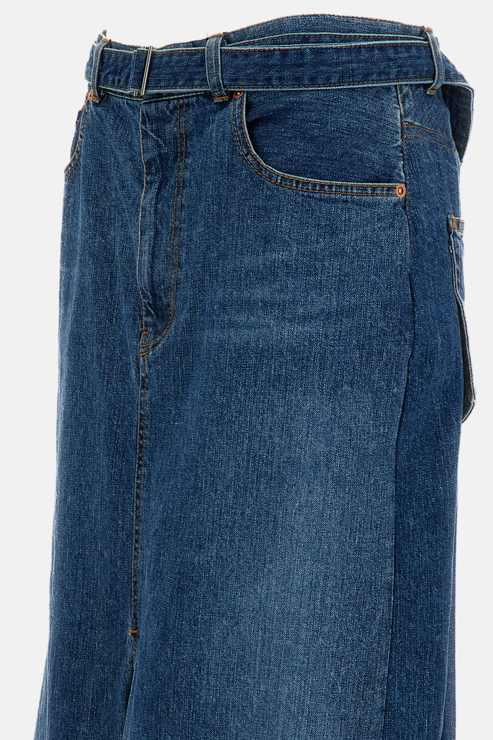 Sacai デニム素材のミディスカート ¥126,634 JPY - Biffi Boutiques