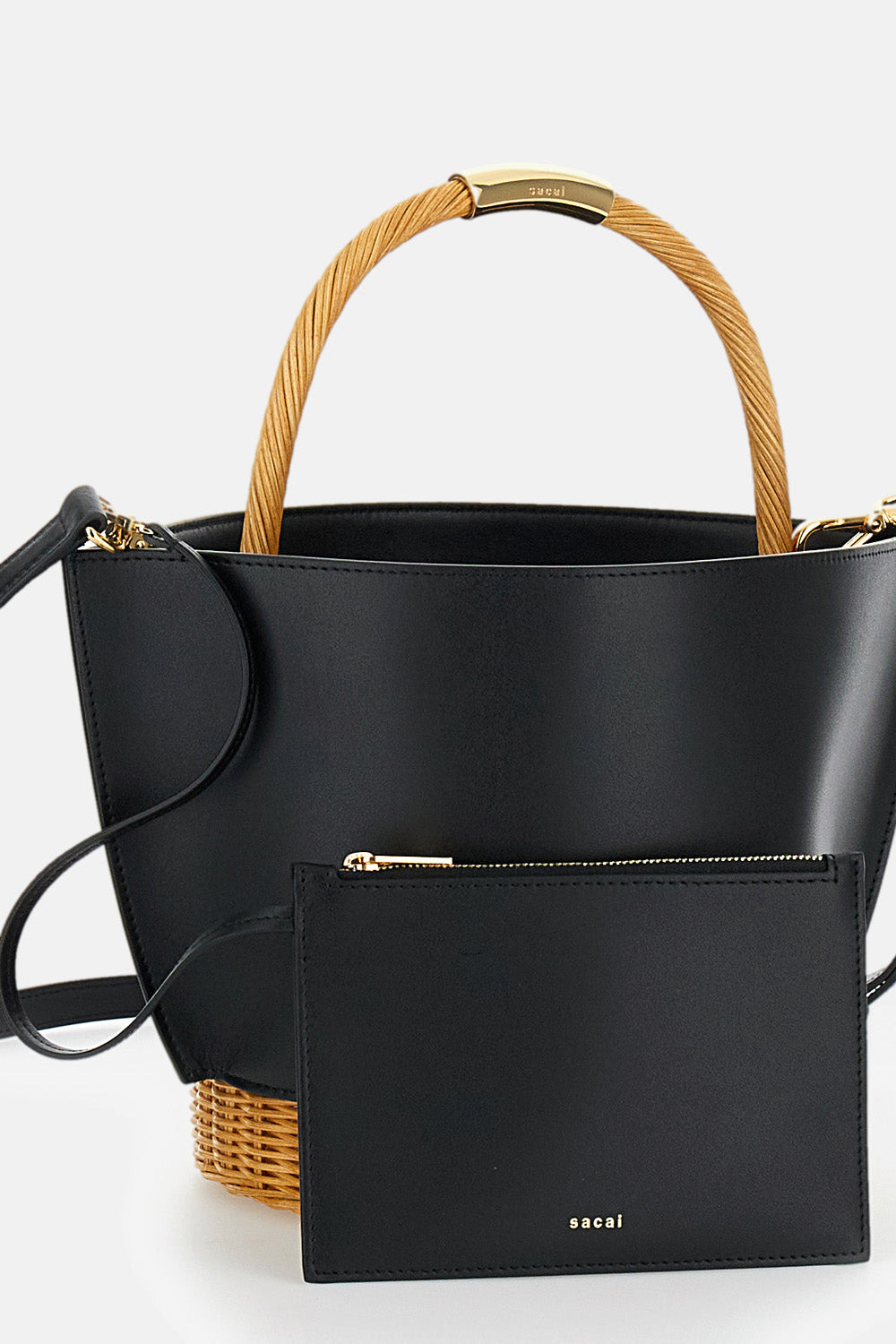 Sacai RAFFIA AND LEATHER BASKET BAG €405,00 EUR - Biffi Boutiques