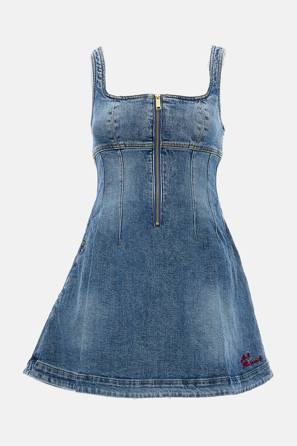 self portrait denim mini dress Self-Portrait $195.16 USD inspired accents Print Short Sleeve A Style_Casual Color:Natural White