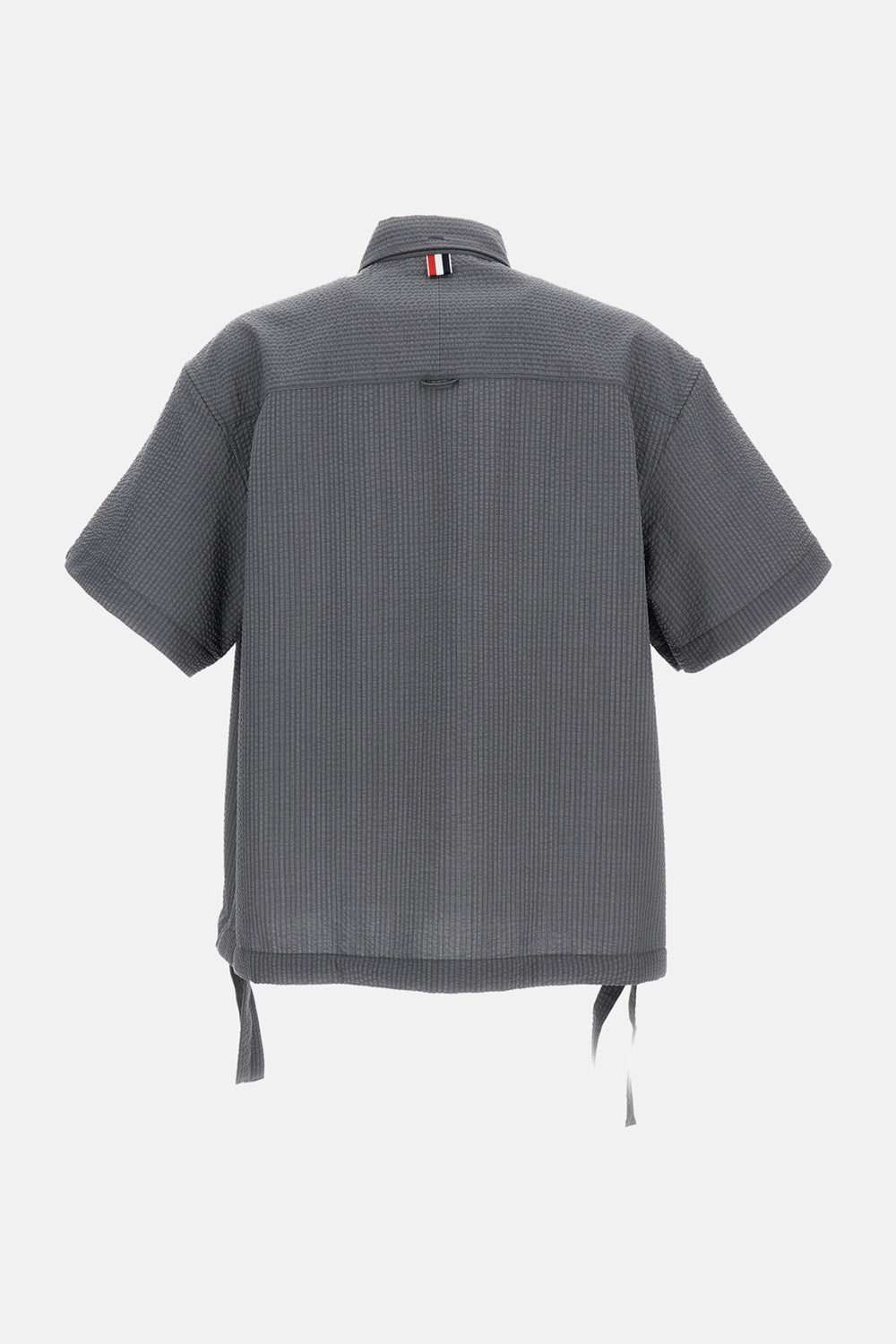 THOM BROWNE 半袖ニットシャツ グレー 2 美品 Thom Browne OVERSIZED SHORT-SLEEVED SHIRT $658.48 USD - Biffi