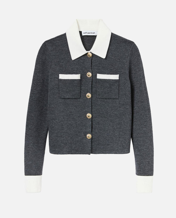 CARDIGAN<BR/> PF25048CGR GREY Self-Portrait 