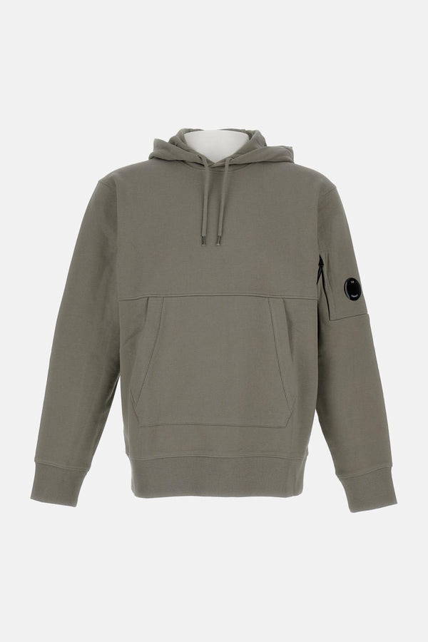 FELPA CON CAPPUCCIO IN PILE CON LOGO LATERALE<BR/> 19CMSS714A 005086W356 C.P. Company 