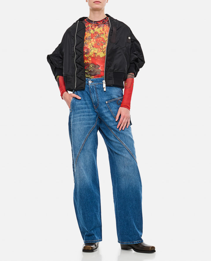 BOMBER IN NYLON MANICA 3/4 SCW202 001 Sacai 