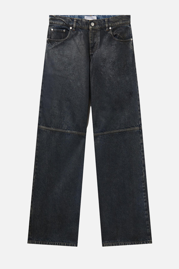 JEANS IN DENIM A GAMBA DRITTA CON PANNELLI EFFETTO INVECCHIATO 6D0422 3SQH394078 Stella McCartney 