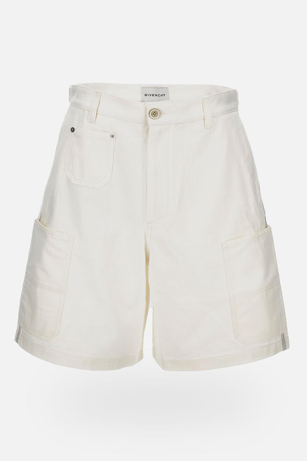 SHORTS IN DENIM CON TASCHE APPLICATE BM51PK5171 100 Givenchy 
