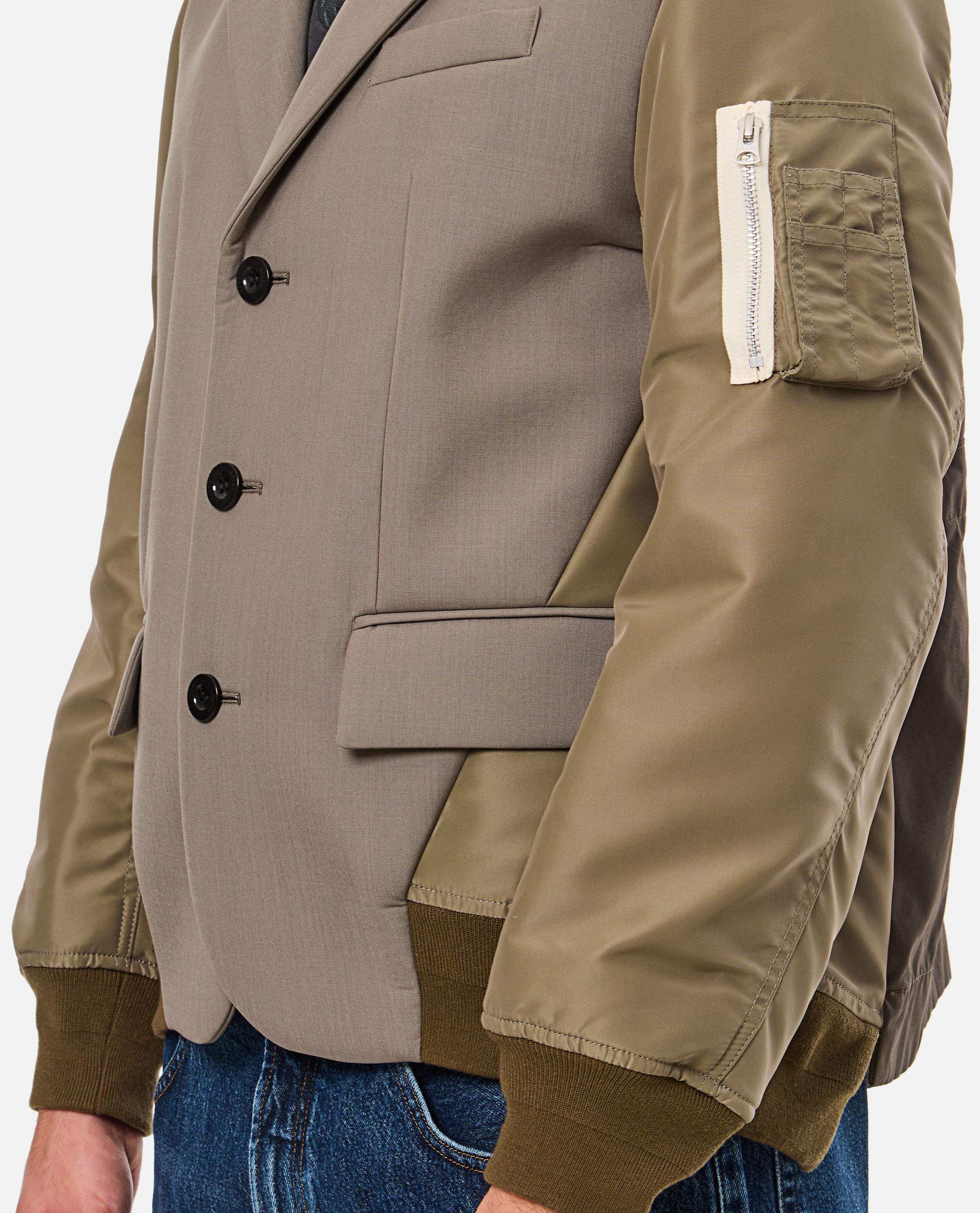 ジャケット・アウター sacai Suiting Bonding Mix Jacket 1 sacai: Brown & Khaki Suiting Bonding x Grosgrain Jacket | SSENSE