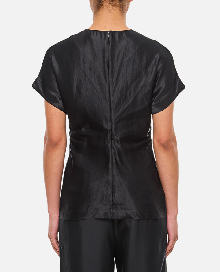 BLUSA A MANICHE CORTE PERO BLACK Loulou de Saison 