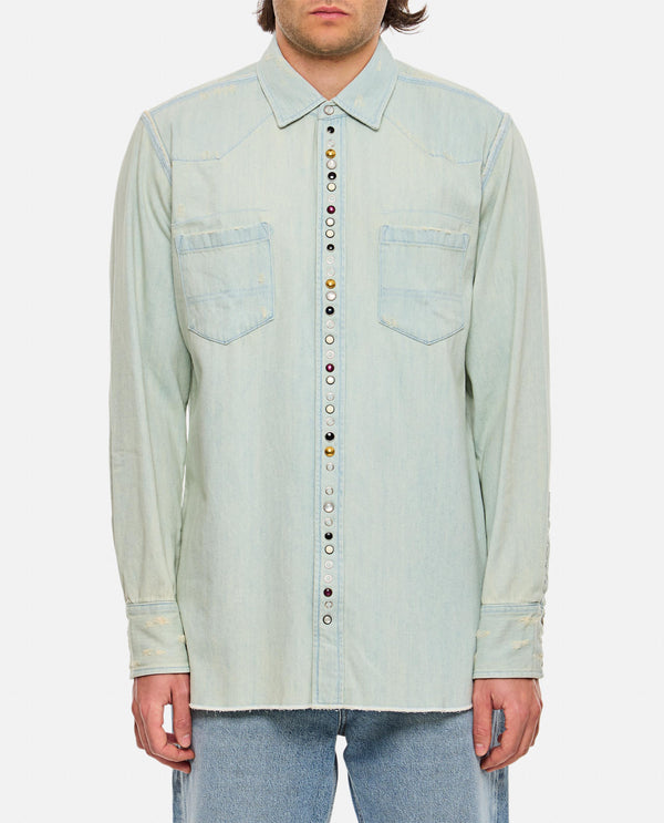 CAMICIA IN DENIM CON STRASS<BR/> GMP00487 P00063650100 Golden Goose 