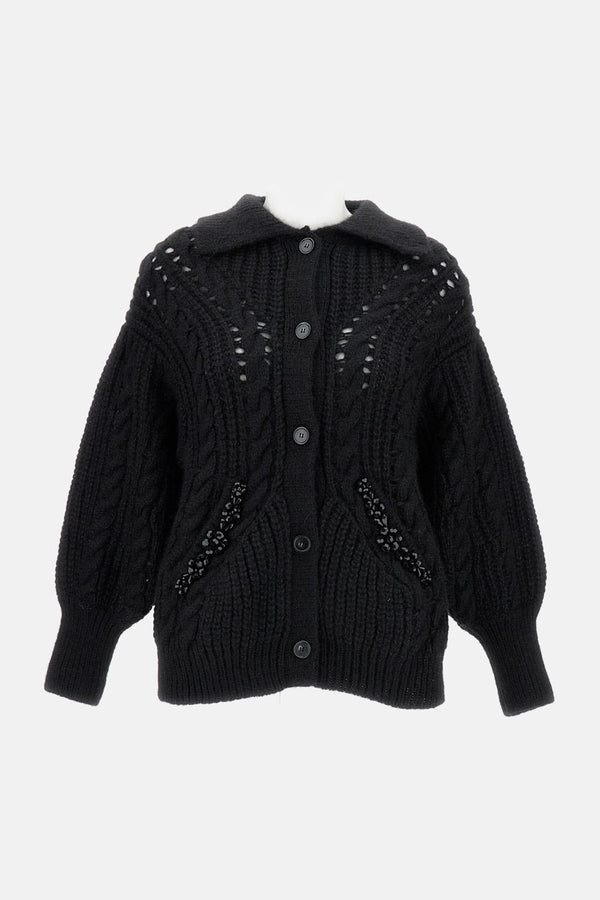 CARDIGAN LAVORATO <BR/> MZMK1B0665 BLACK Simone Rocha 