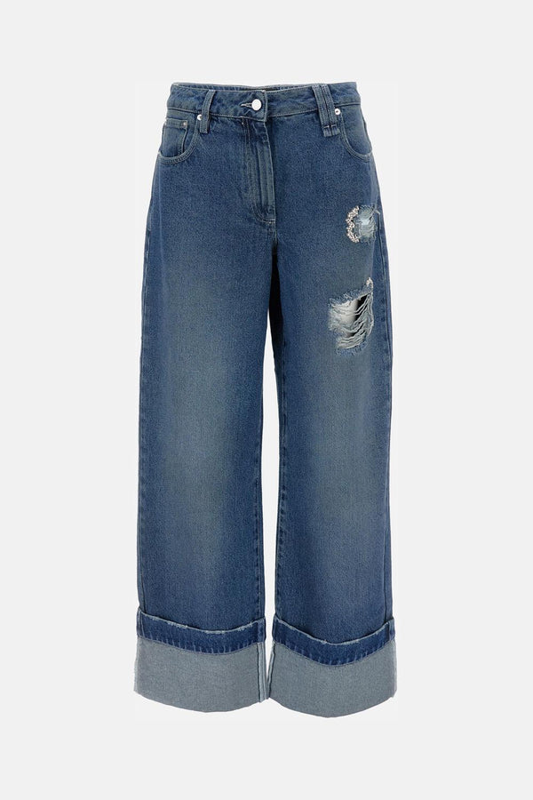 JEANS CON PERLINE 4164B1231D BLUE Simone Rocha 