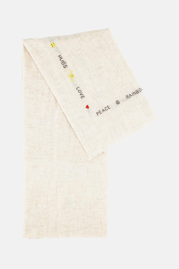 SCIARPA RICAMATA C25266 OATMEAL Benaras By Citrus 