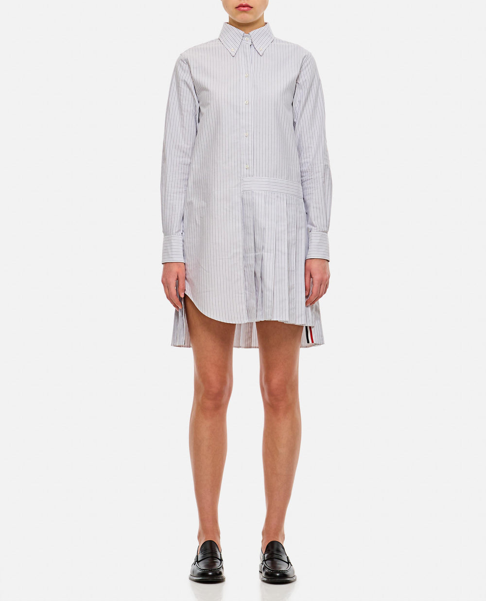 Thom Browne Oversized Oxford Striped Shirt Dress $546.60 USD