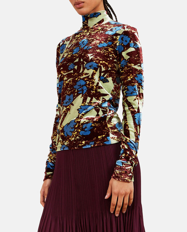 TOP STAMPATO A COLLO ALTO<BR/> CVF24040PBY GRNBLU Colville 