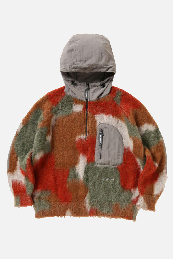 FELPA CON CAPPUCCIO IN MAGLIA SHAGGY MULTICOLORE 5745284063 401 And Wander 