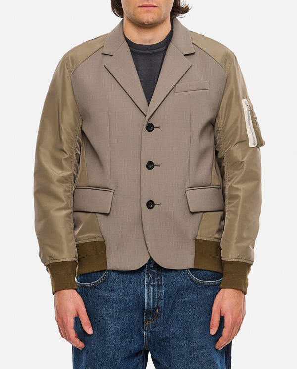 SUITING BONDING MIX JACKET 2503581M 550 Sacai 