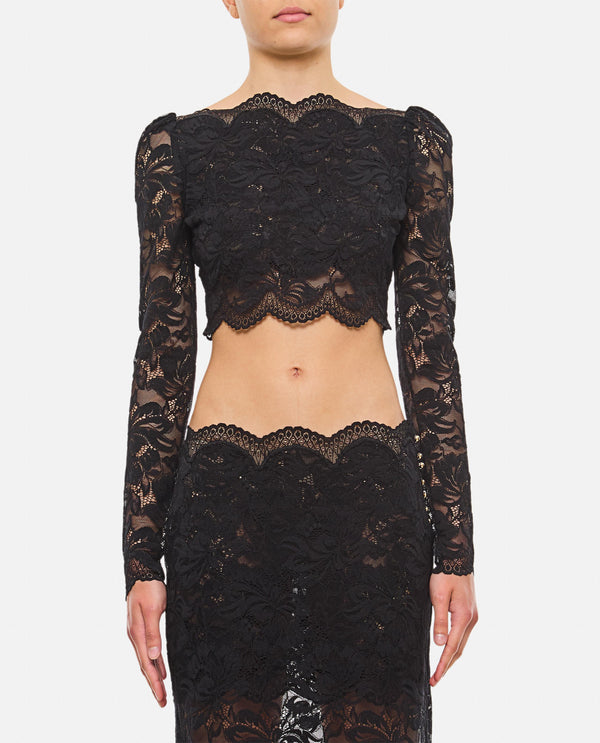 TOP A MANICHE LUNGHE IN PIZZO 24AJTO845 PA0170P001 Rabanne 