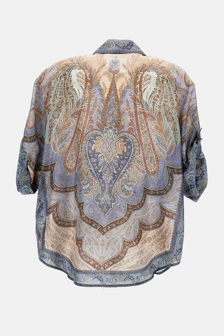 CAMICIA WANDERLUST A MANICHE CORTE 8624TRS262 TPBL Zimmermann 