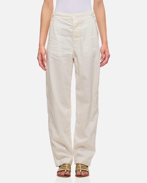 PANTALONI JUDE FEMME IN COTONE E LINO 22FP211 OFFWHITE Casey & Casey 