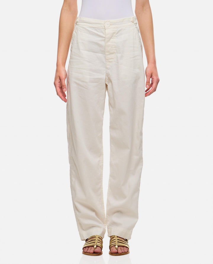 PANTALONI JUDE FEMME IN COTONE E LINO 22FP211 OFFWHITE Casey & Casey 