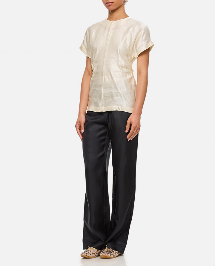 BLUSA A MANICHE CORTE<BR/> PERO IVORY Loulou de Saison 