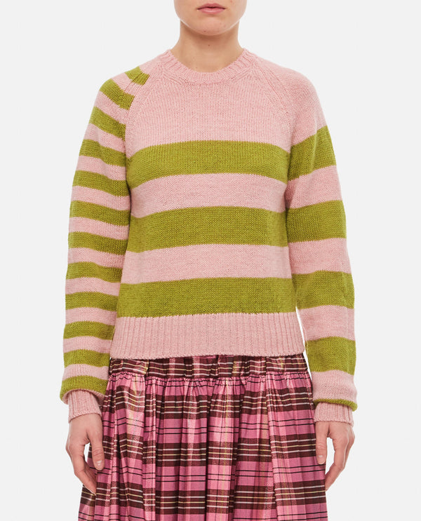 INES WOOL SWEATER MGPS2339 PINK GREEN Molly Goddard 
