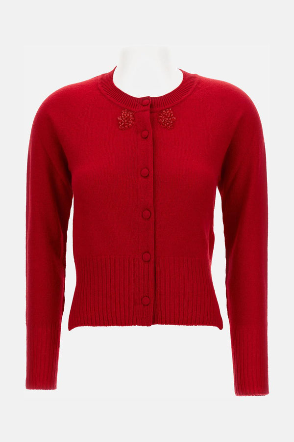 CARDIGAN IN CASHMERE<BR/> COMK3B0667 RED Simone Rocha 