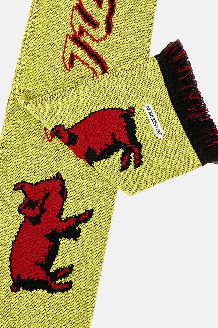 SCIARPA DA CALCIO MOTIVO PIGLET KW1428 YN0468245 JW Anderson 