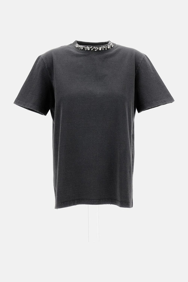 MAGLIETTA  MANICHE CORTE CON CRISTALLI GWP01220 P00067060318 Golden Goose 