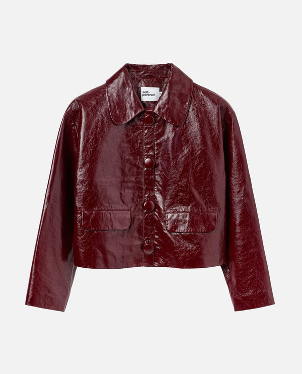 GIACCA IN PELLE<BR/> PF25091JBU BURGUNDY Self-Portrait 
