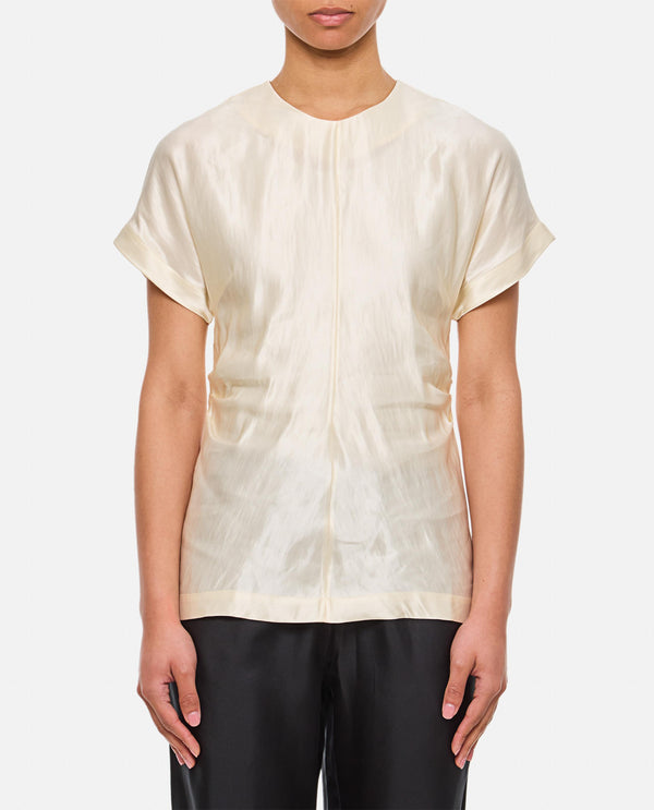BLUSA A MANICHE CORTE<BR/> PERO IVORY Loulou de Saison 