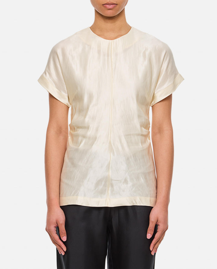BLUSA A MANICHE CORTE<BR/> PERO IVORY Loulou de Saison 