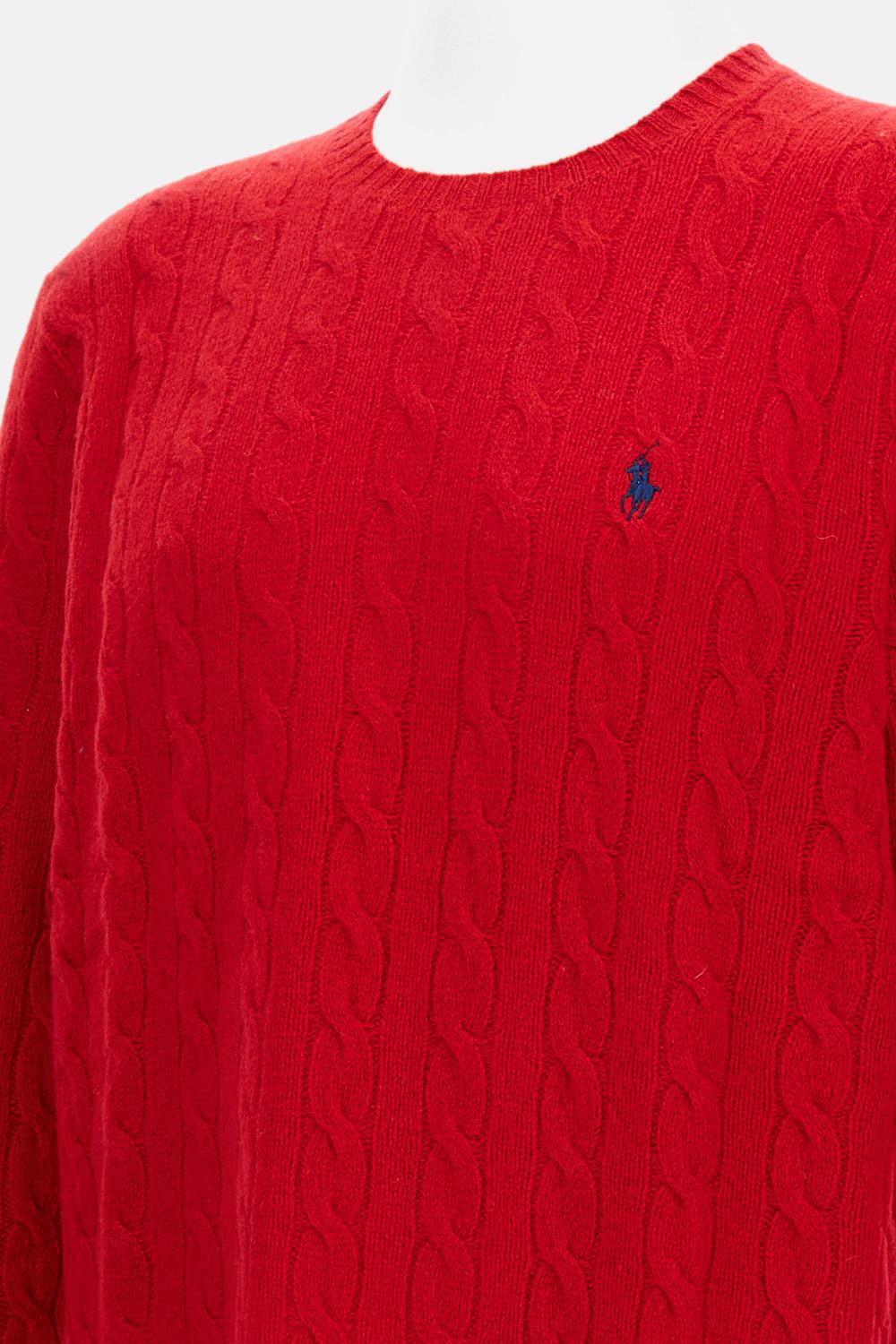 Polo Ralph Lauren カシミヤ混紡ウールの編み込みニットプルオーバー