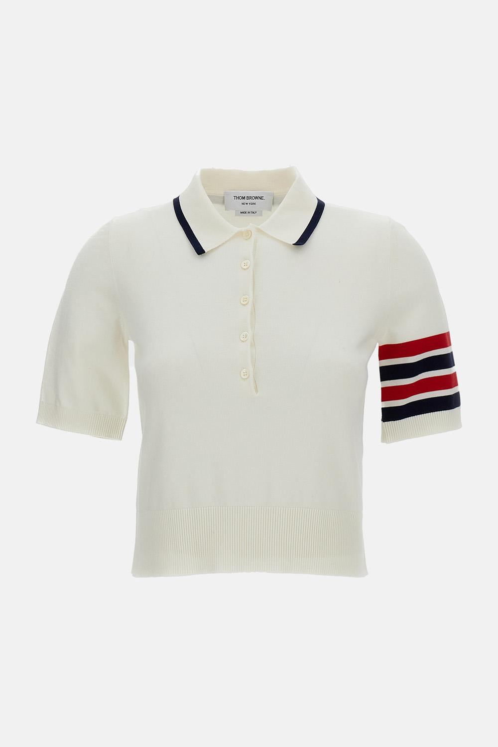 THOM BROWNE ホワイト ポロシャツ Thom Browne ヘクター コットンジャージー ポロシャツ ¥119,148 JPY