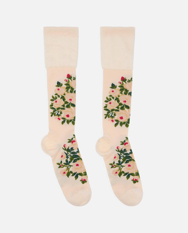 CALZE CON FIORI<BR/> SOCK620635 IVORY Simone Rocha 