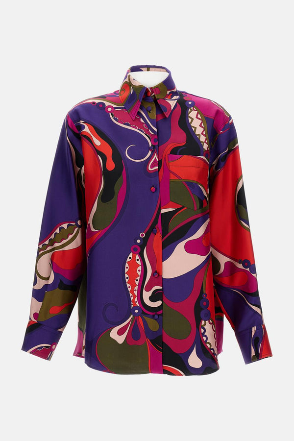 CAMICIA IN TWILL DI SETA<BR/> 5URJ10 5U731017 Emilio Pucci 