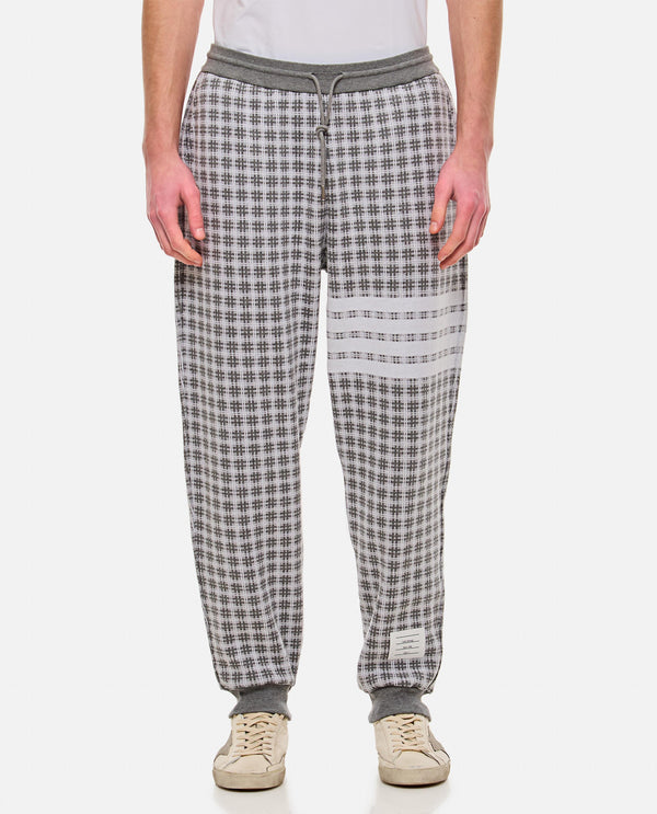 CHECK PANTALONI IN FELPA DI COTONE 4 RIGHE MJQ195A J0116055 Thom Browne 