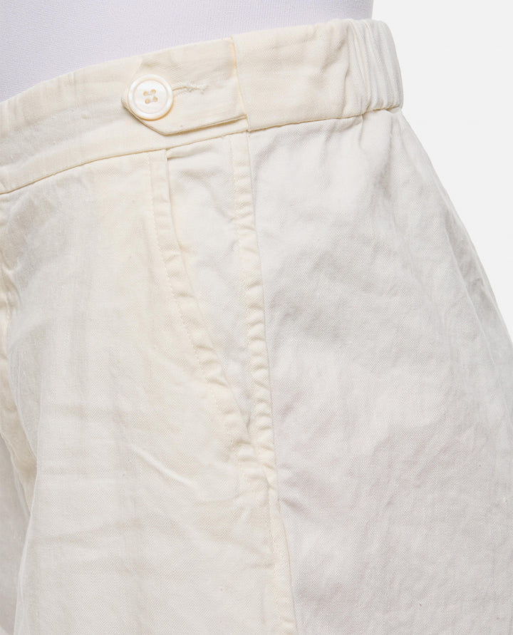 PANTALONI JUDE FEMME IN COTONE E LINO 22FP211 OFFWHITE Casey & Casey 