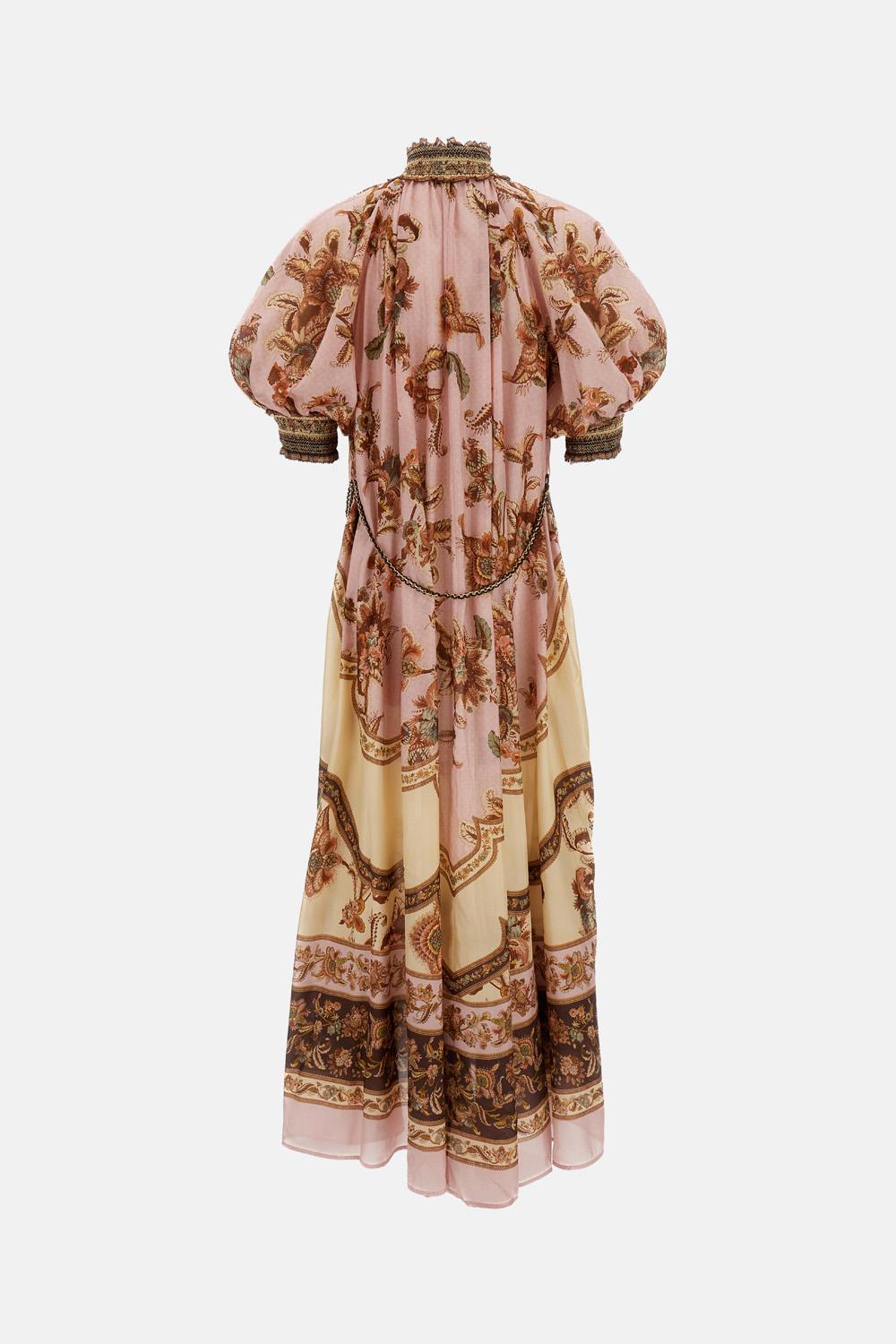 maxi dress zimmermann Patience gathered floral-print silk maxi dress - blue