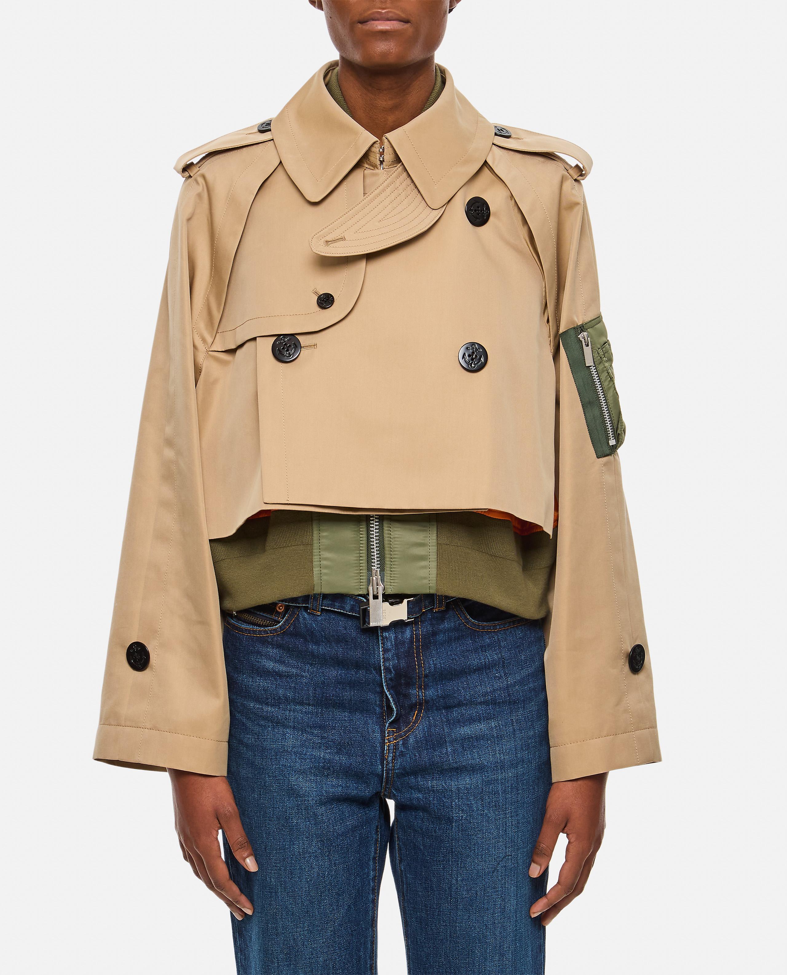 sacai クロップド ショートトレンチ MA-1 Sacai ショートトレンチコート ¥293,606 JPY - Biffi Boutiques