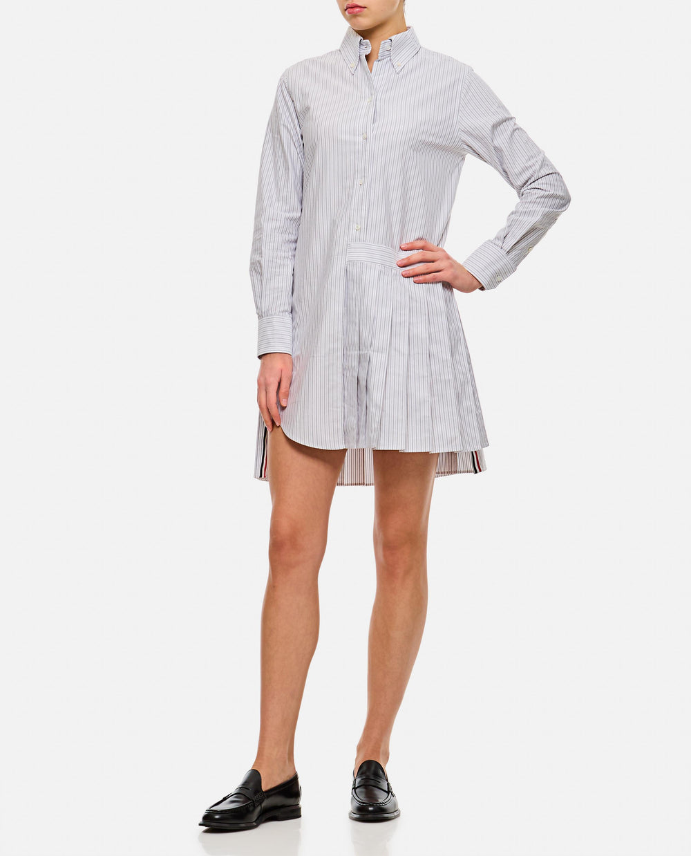 Thom Browne Oversized Oxford Striped Shirt Dress $546.60 USD