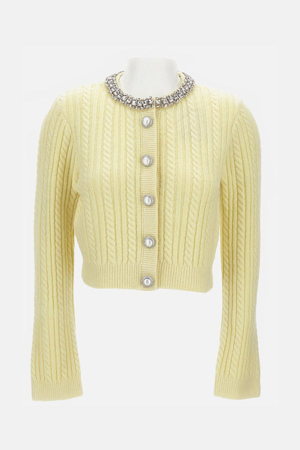 CARDIGAN AW25121CAY YELLOW Self-Portrait 