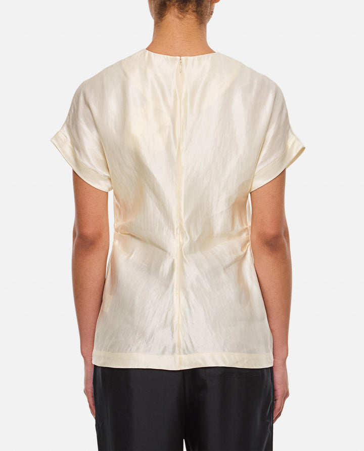 BLUSA A MANICHE CORTE<BR/> PERO IVORY Loulou de Saison 