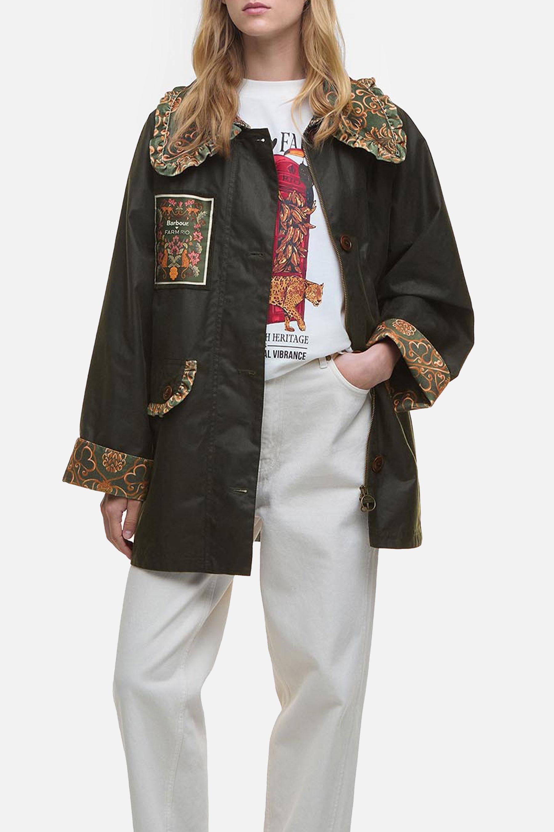 Barbour BARBOUR X FARM RIO MARIA-CLARA WAX JACKET $422.60 USD