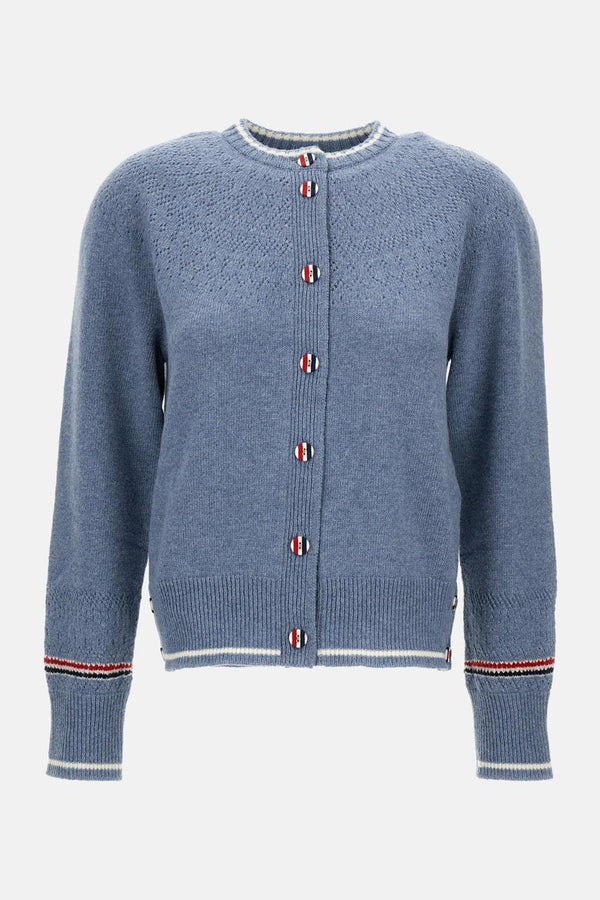 CARDIGAN GIROCOLLO IN LANA<BR/> FKC676A Y1029440 Thom Browne 
