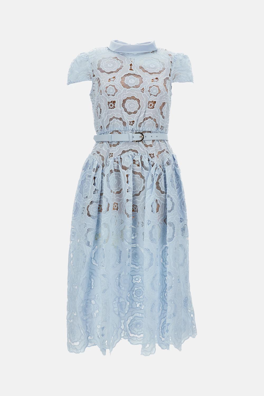 self portrait blue lace dress Self-Portrait Blue Floral Lace Midi Dress $363.64 USD