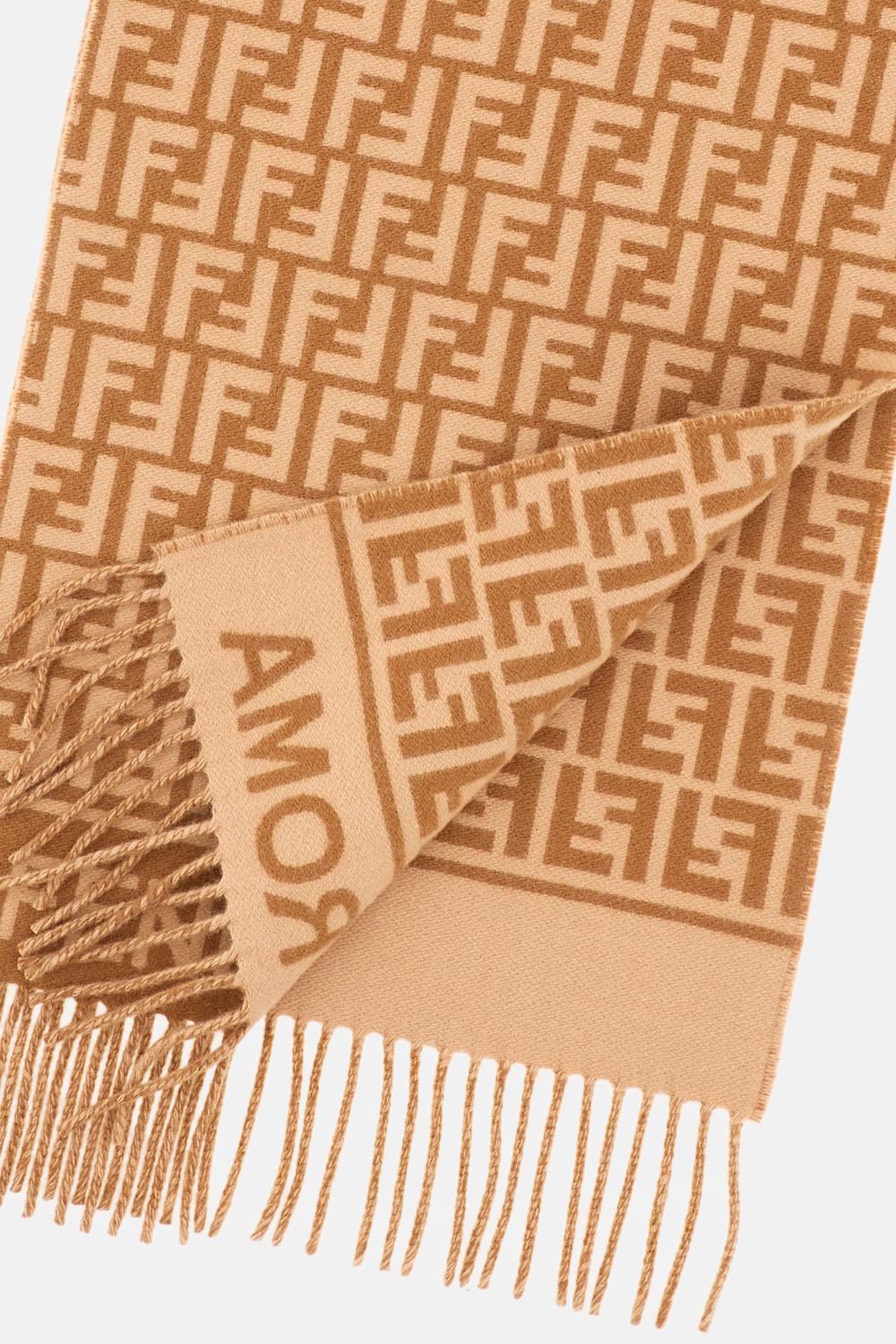 FENDI SCIARPA FF DEGRADE ネロ+モロ TU FF Scarf Wool Brown | Fendi