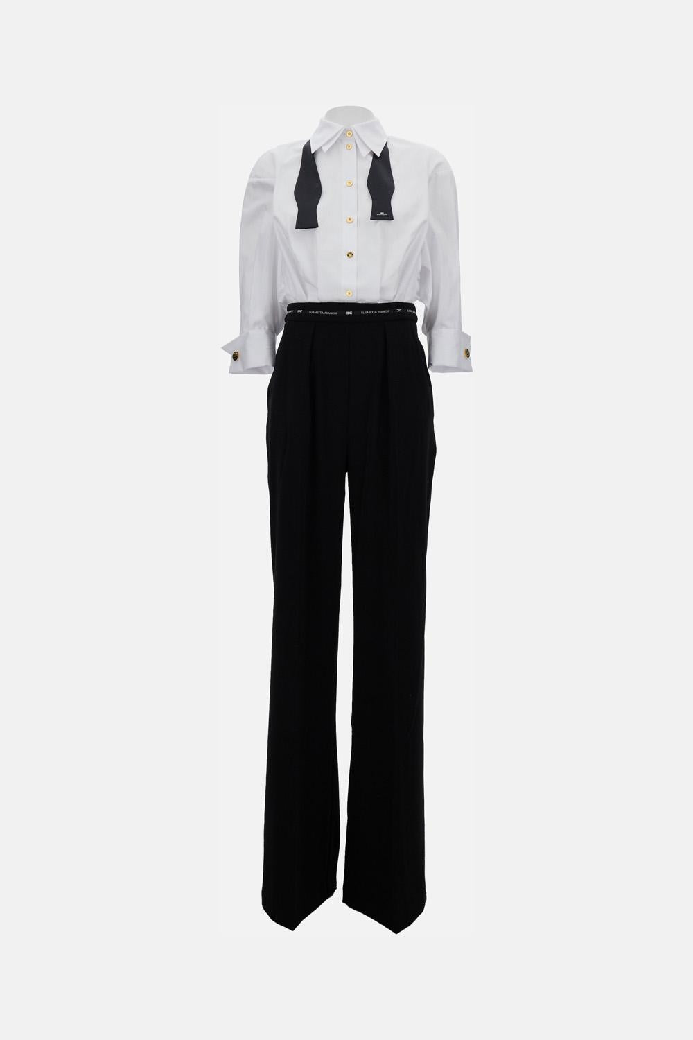 Elisabetta Franchi モノグラム ロングスリーブ ブラウス Elisabetta Franchi WOMAN'S JUMPSUIT WITH SHIRT $393.12 USD - Biffi