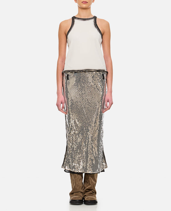 ABITO MIDI BIANCO CON PAILETTES 250WCW00180 MIX014SP694 The Attico 